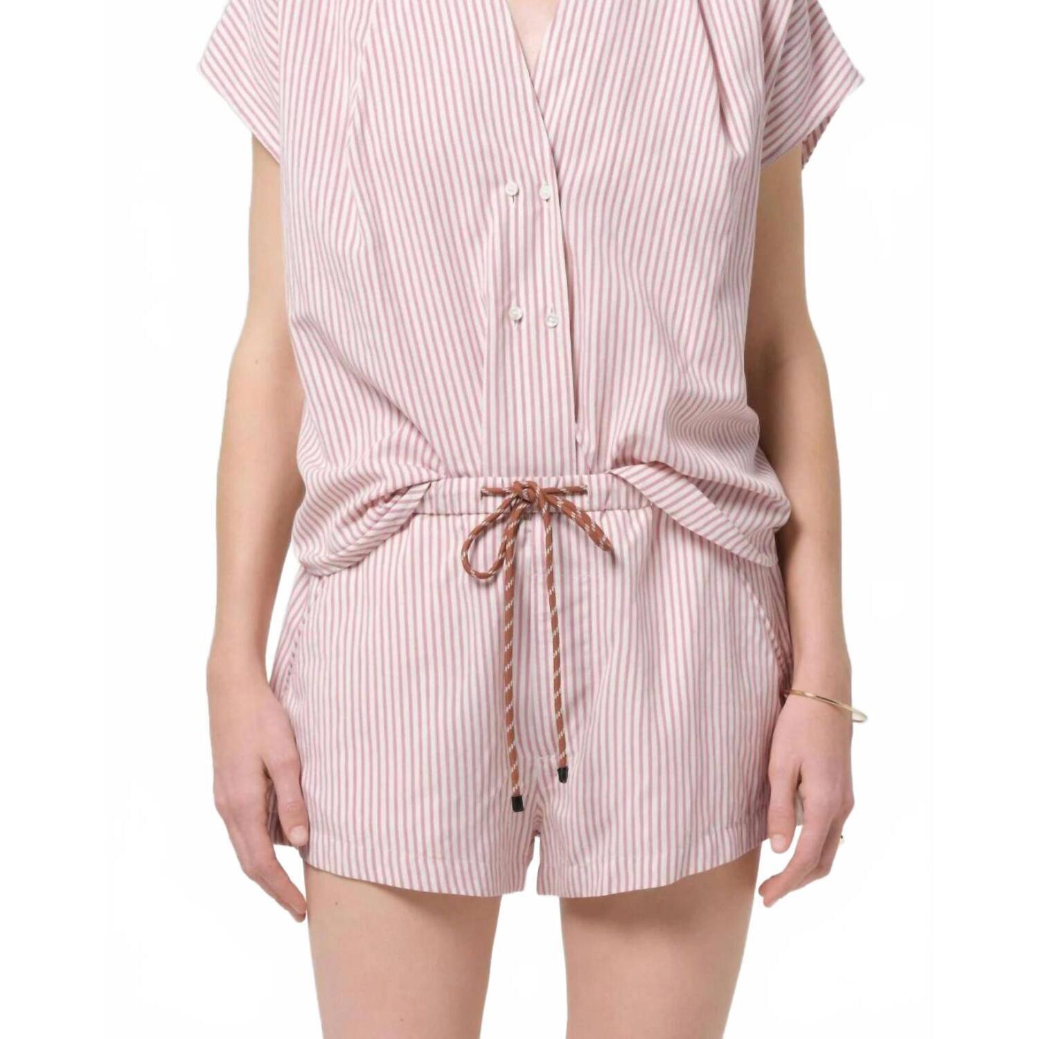 New Citizens Of Humanity Este Drawstring Short In Raspberry Stripe